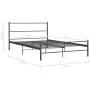 Graues Metallbettgestell 160x200 cm von vidaXL, Betten und Lattenroste - Ref: Foro24-286495, Preis: 105,63 €, Rabatt: %