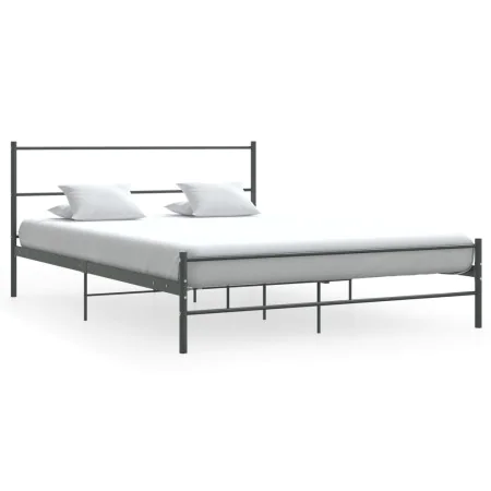 Graues Metallbettgestell 140x200 cm von vidaXL, Betten und Lattenroste - Ref: Foro24-286494, Preis: 98,32 €, Rabatt: %