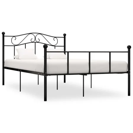 Black metal bed frame 140x200 cm by vidaXL, Beds and slatted bases - Ref: Foro24-284526, Price: 133,91 €, Discount: %