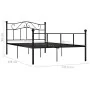 Black metal bed frame 140x200 cm by vidaXL, Beds and slatted bases - Ref: Foro24-284526, Price: 133,91 €, Discount: %