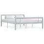 Grau-weißes Metallbettgestell 120x200 cm von vidaXL, Betten und Lattenroste - Ref: Foro24-284558, Preis: 88,80 €, Rabatt: %