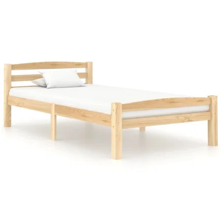 Estructura de cama de madera maciza de pino 100x200 cm de vidaXL, Camas y somieres - Ref: Foro24-322062, Precio: 108,61 €, De...