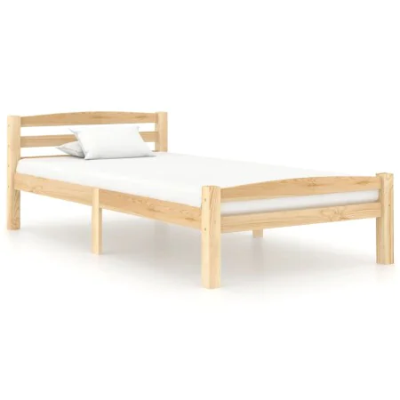 Solid pine wood bed frame 100x200 cm by vidaXL, Beds and slatted bases - Ref: Foro24-322062, Price: 108,65 €, Discount: %