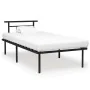 Black metal bed frame 100x200 cm by vidaXL, Beds and slatted bases - Ref: Foro24-324823, Price: 96,40 €, Discount: %
