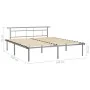 Gray metal bed frame 180x200 cm by vidaXL, Beds and slatted bases - Ref: Foro24-324837, Price: 95,57 €, Discount: %