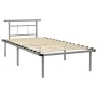 Gray metal bed frame 100x200 cm by vidaXL, Beds and slatted bases - Ref: Foro24-324825, Price: 95,15 €, Discount: %