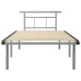 Gray metal bed frame 100x200 cm by vidaXL, Beds and slatted bases - Ref: Foro24-324825, Price: 95,15 €, Discount: %