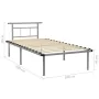 Gray metal bed frame 100x200 cm by vidaXL, Beds and slatted bases - Ref: Foro24-324825, Price: 95,15 €, Discount: %