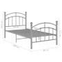Estructura de cama de metal gris 90x200 cm de vidaXL, Camas y somieres - Ref: Foro24-324969, Precio: 130,18 €, Descuento: %