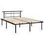 Black metal bed frame 140x200 cm by vidaXL, Beds and slatted bases - Ref: Foro24-324829, Price: 92,53 €, Discount: %