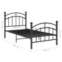 Estructura de cama de metal negro 100x200 cm de vidaXL, Camas y somieres - Ref: Foro24-324970, Precio: 123,06 €, Descuento: %