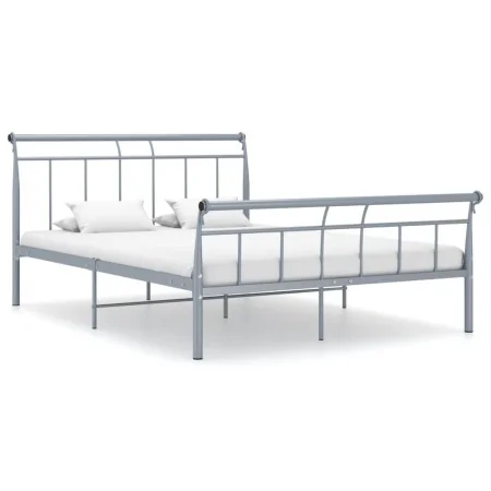 Graues Metallbettgestell 140x200 cm von vidaXL, Betten und Lattenroste - Ref: Foro24-325041, Preis: 113,21 €, Rabatt: %