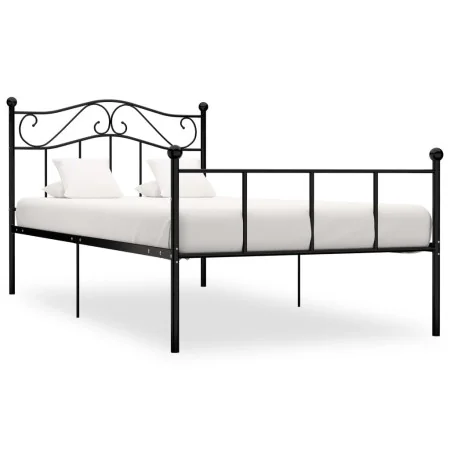 Schwarzer Metallbettrahmen 100x200 cm von vidaXL, Betten und Lattenroste - Ref: Foro24-284524, Preis: 100,21 €, Rabatt: %