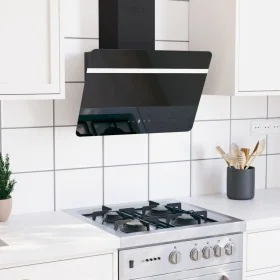 Steel and black tempered glass wall extractor hood 60 cm by vidaXL, Extractors - Ref: Foro24-51671, Price: 199,94 €, Discount: %