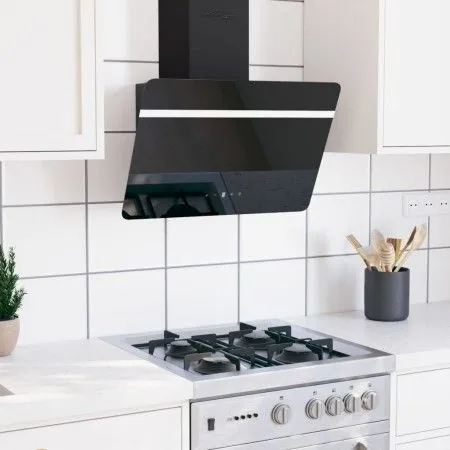 Steel and black tempered glass wall extractor hood 60 cm by vidaXL, Extractors - Ref: Foro24-51671, Price: 199,94 €, Discount: %