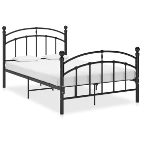 Black metal bed frame 120x200 cm by vidaXL, Beds and slatted bases - Ref: Foro24-324973, Price: 121,12 €, Discount: %