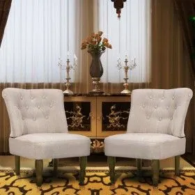 French-style armchairs, 2 units, cream-colored fabric by vidaXL, Armchairs - Ref: Foro24-240288, Price: 251,91 €, Discount: %