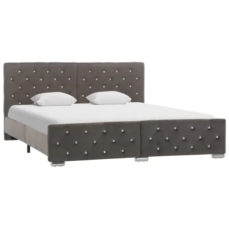 Estructura de cama de terciopelo gris 160x200 cm de vidaXL, Camas y somieres - Ref: Foro24-286833, Precio: 364,08 €, Descuent...