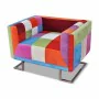 Sillón con diseño de cubo de retales de tejido con patas cromadas de vidaXL, Sillones - Ref: Foro24-240895, Precio: 279,11 €,...