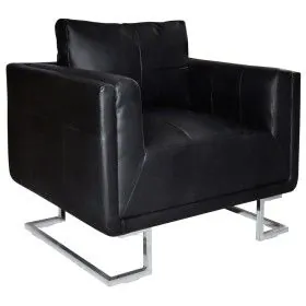 Sessel mit verchromten Beinen aus schwarzem Kunstleder von vidaXL, Sessel - Ref: Foro24-241004, Preis: 291,45 €, Rabatt: %