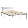 Estructura de cama de metal gris 160x200 cm de vidaXL, Camas y somieres - Ref: Foro24-324834, Precio: 105,91 €, Descuento: %
