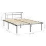 Estructura de cama de metal gris 160x200 cm de vidaXL, Camas y somieres - Ref: Foro24-324834, Precio: 105,91 €, Descuento: %