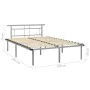 Gray metal bed frame 160x200 cm by vidaXL, Beds and slatted bases - Ref: Foro24-324834, Price: 105,91 €, Discount: %