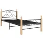 Black metal bed frame 100x200 cm by vidaXL, Beds and slatted bases - Ref: Foro24-324940, Price: 124,87 €, Discount: %