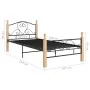 Black metal bed frame 100x200 cm by vidaXL, Beds and slatted bases - Ref: Foro24-324940, Price: 124,87 €, Discount: %