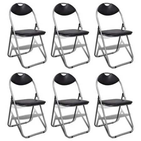 Folding dining chairs 2 pcs synthetic leather and black steel by vidaXL, Folding stools and chairs - Ref: Foro24-241494, Pric...