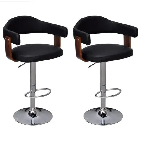 Küchenhocker 2 Einheiten aus weißem, gebogenem Holz von vidaXL, Küchenhocker - Ref: Foro24-241690, Preis: 157,76 €, Rabatt: %