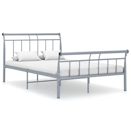 Gray metal bed frame 120x200 cm by vidaXL, Beds and slatted bases - Ref: Foro24-325038, Price: 90,22 €, Discount: %
