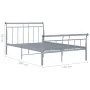 Gray metal bed frame 120x200 cm by vidaXL, Beds and slatted bases - Ref: Foro24-325038, Price: 90,22 €, Discount: %