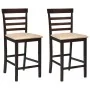 Taburetes de barra de cocina 2 unidades tela marrón de vidaXL, Taburetes de cocina - Ref: Foro24-241704, Precio: 149,07 €, De...