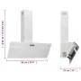 Wall-mounted extractor hood in white tempered glass and stainless steel, 90 cm. by vidaXL, Extractors - Ref: Foro24-51670, Pr...