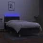 Box spring bed with mattress and LED black fabric 90x190 cm by vidaXL, Beds and slatted bases - Ref: Foro24-3133599, Price: 2...