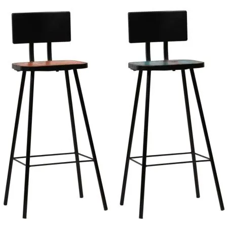 Taburetes de cocina 2 unidades madera maciza reciclada de vidaXL, Taburetes de cocina - Ref: Foro24-245392, Precio: 144,14 €,...