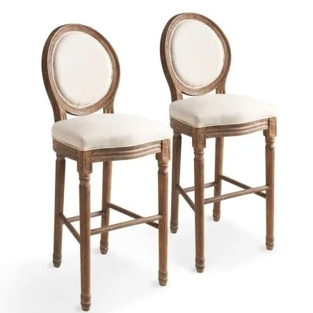 Küchenhocker 2 Einheiten Leinen Weiß von vidaXL, Küchenhocker - Ref: Foro24-245351, Preis: 337,71 €, Rabatt: %