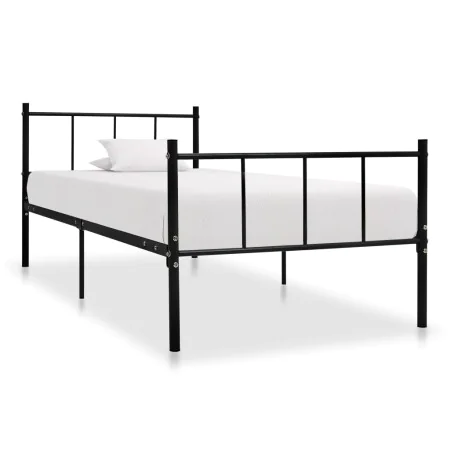 Schwarzer Metallbettrahmen 90x200 cm von vidaXL, Betten und Lattenroste - Ref: Foro24-284636, Preis: 72,76 €, Rabatt: %