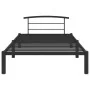 Black metal bed frame 90x200 cm by vidaXL, Beds and slatted bases - Ref: Foro24-284656, Price: 77,05 €, Discount: %