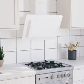 Stainless steel extractor hood white tempered glass 60cm by vidaXL, Extractors - Ref: Foro24-51663, Price: 175,84 €, Discount: %
