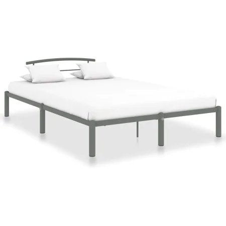 Estructura de cama de metal gris 140x200 cm de vidaXL, Camas y somieres - Ref: Foro24-284665, Precio: 89,53 €, Descuento: %