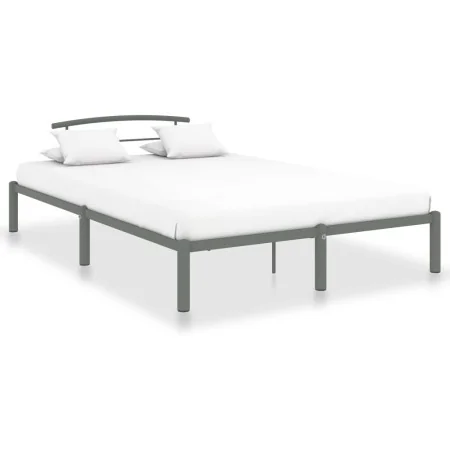 Gray metal bed frame 140x200 cm by vidaXL, Beds and slatted bases - Ref: Foro24-284665, Price: 89,53 €, Discount: %
