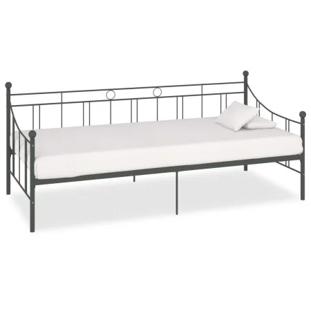 Estructura de cama de metal gris 90x200 cm de vidaXL, Camas y somieres - Ref: Foro24-284670, Precio: 102,46 €, Descuento: %