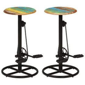 Kitchen stools 2 units recycled solid wood by vidaXL, Kitchen stools - Ref: Foro24-246412, Price: 204,21 €, Discount: %
