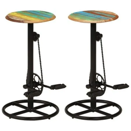 Kitchen stools 2 units recycled solid wood by vidaXL, Kitchen stools - Ref: Foro24-246412, Price: 204,21 €, Discount: %