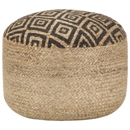 Schwarzer handgefertigter Pouf 45x30 cm aus Jute von vidaXL, Osmanen - Ref: Foro24-248086, Preis: 79,28 €, Rabatt: %