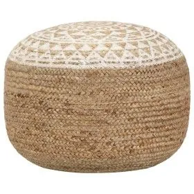 Handwoven white jute pouf 45x30 cm by vidaXL, Ottomans - Ref: Foro24-248085, Price: 78,06 €, Discount: %