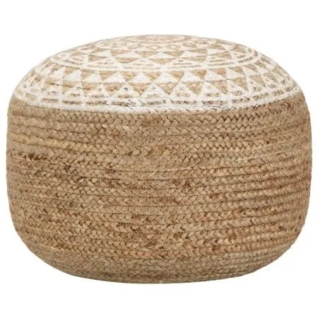 Handgewebter Jute-Pouf in Weiß 45x30 cm von vidaXL, Osmanen - Ref: Foro24-248085, Preis: 78,06 €, Rabatt: %