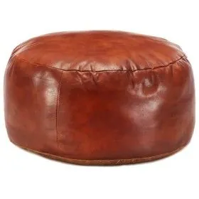 Braunes Puff 60x30 cm aus echtem Ziegenleder von vidaXL, Osmanen - Ref: Foro24-248138, Preis: 118,65 €, Rabatt: %